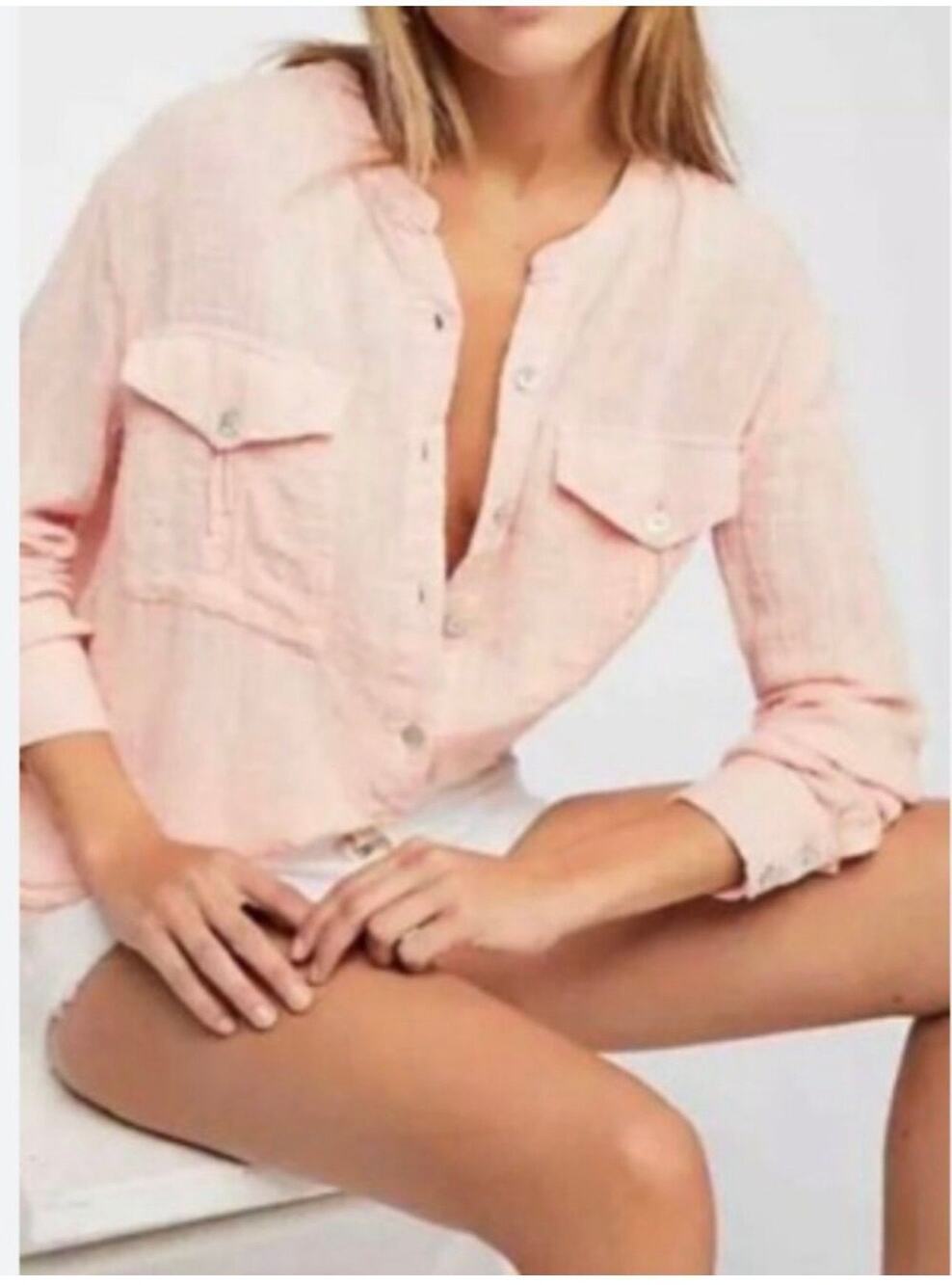 Free People “Talk to Me” Gauzy Top SZ Medium